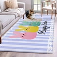 thumbnail image 1 of Hallway Runner Rugs 2.7x5 Ft, Easter Purple Striped Non Slip Area Rugs for Kitchen Bedroom Entryway, Spring Colorful Bunny Polka Dot Washable Carpet Runner Rug Floor Mats for Bedroom Home Decor, 1 of 8