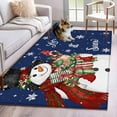 thumbnail image 1 of Hallway Runner Rugs 2.7x5 Ft, Navy Blue Snowman Christmas Non Slip Area Rugs for Kitchen Bedroom Entryway, Xmas Snowflake Winter Gifts Washable Carpet Runner Rug Floor Mats for Bedroom Home Decor, 1 of 9