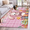 thumbnail image 1 of Hallway Runner Rugs 2.7x5 Ft, Pink Easter Bunny Non Slip Area Rugs for Kitchen Bedroom Entryway, Spring Easter Eggs Chicken Floral Plaid Washable Carpet Runner Rug Floor Mats for Bedroom Home Decor, 1 of 8