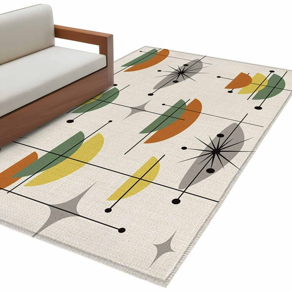 Hallway Runner Rugs 2.7x5 Ft, Sage Green Boho Non Slip Area Rugs for Kitchen Bedroom Entryway, Geometric Bohemian Color Block Washable Carpet Runner Rug Floor Mats for Bedroom Home Decor