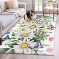 thumbnail image 1 of Hallway Runner Rugs 2.7x5 Ft, Spring Daisy Leaves Non Slip Area Rugs for Kitchen Bedroom Entryway, Farmhouse Watercolor Flowers Butterfly Washable Carpet Runner Rug Floor Mats for Bedroom Home Decor, 1 of 8