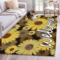thumbnail image 1 of Hallway Runner Rugs 2.7x5 Ft, Spring Daisy Non Slip Area Rugs for Kitchen Bedroom Entryway, Botanical Brown Yellow Flowers Oil Painting Washable Carpet Runner Rug Floor Mats for Bedroom Home Decor, 1 of 8