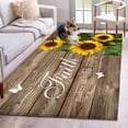 thumbnail image 1 of Hallway Runner Rugs 2.7x5 Ft, Spring Sunflowers Non Slip Area Rugs for Kitchen Bedroom Entryway, Country Farmhouse Brown Wooden Plank Washable Carpet Runner Rug Floor Mats for Bedroom Home Decor, 1 of 8