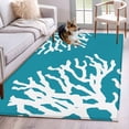 thumbnail image 1 of Hallway Runner Rugs 2.7x5 Ft, Teal Blue Coral Coastal Non Slip Area Rugs for Kitchen Bedroom Entryway, Nautical Ocean Summer Beach Washable Carpet Runner Rug Floor Mats for Bedroom Home Decor, 1 of 8