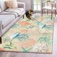 thumbnail image 1 of Hallway Runner Rugs 2.7x5 Ft, Teal Red Coastal Non Slip Area Rugs for Kitchen Bedroom Entryway, Jellyfish Nautical Beach Coral Starfish Washable Carpet Runner Rug Floor Mats for Bedroom Home Decor, 1 of 8