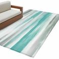 thumbnail image 1 of Hallway Runner Rugs 2.7x5 Ft, Turquoise Gray White Non Slip Area Rugs for Kitchen Bedroom Entryway, Country Abstract Ombre Mottled Washable Carpet Runner Rug Floor Mats for Bedroom Home Decor, 1 of 9