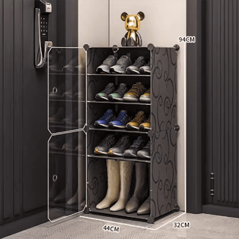 HOMCOM Entryway Organizer Shoe Storage Space Saving Mirror Chest