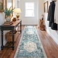 thumbnail image 1 of Hallway Washable Runner Rug 2'6x10 - Kitchen Runner Rugs Indoor Non Slip Rugs for Living Room Bedroom Stain Resistant Carpet for Bathroom (2'6''x10', Aqua Blue), 1 of 8