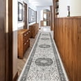 thumbnail image 1 of Hallway Washable Runner Rug - 2'6x12 Kitchen Rugs Entryway Vintage Soft Floor Mat Non Slip Indoor Farmhouse Carpet For Bathroom Living Room Bedroom (2'6''x12'  Grey), 1 of 6