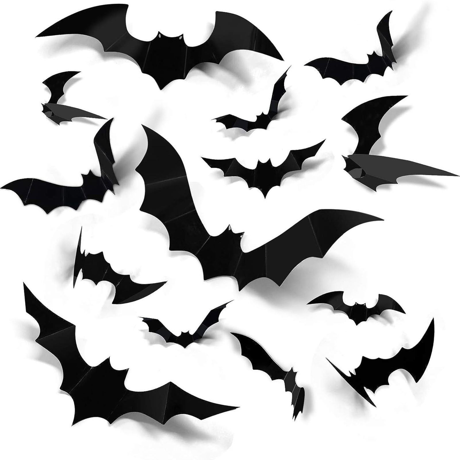 Hallween Decorations Bats Wall Decor 96PCS Realistic PVC 3D Black Scary Bat Sticker for Creepy Home Decor Halloween Party Decorations DIY Wall Indoor Halloween Black Bat Sticker for DIY Home Decor
