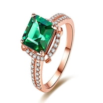Halo 1.50 Carat princess cut Emerald and Diamond Engagement Ring in Rose Gold