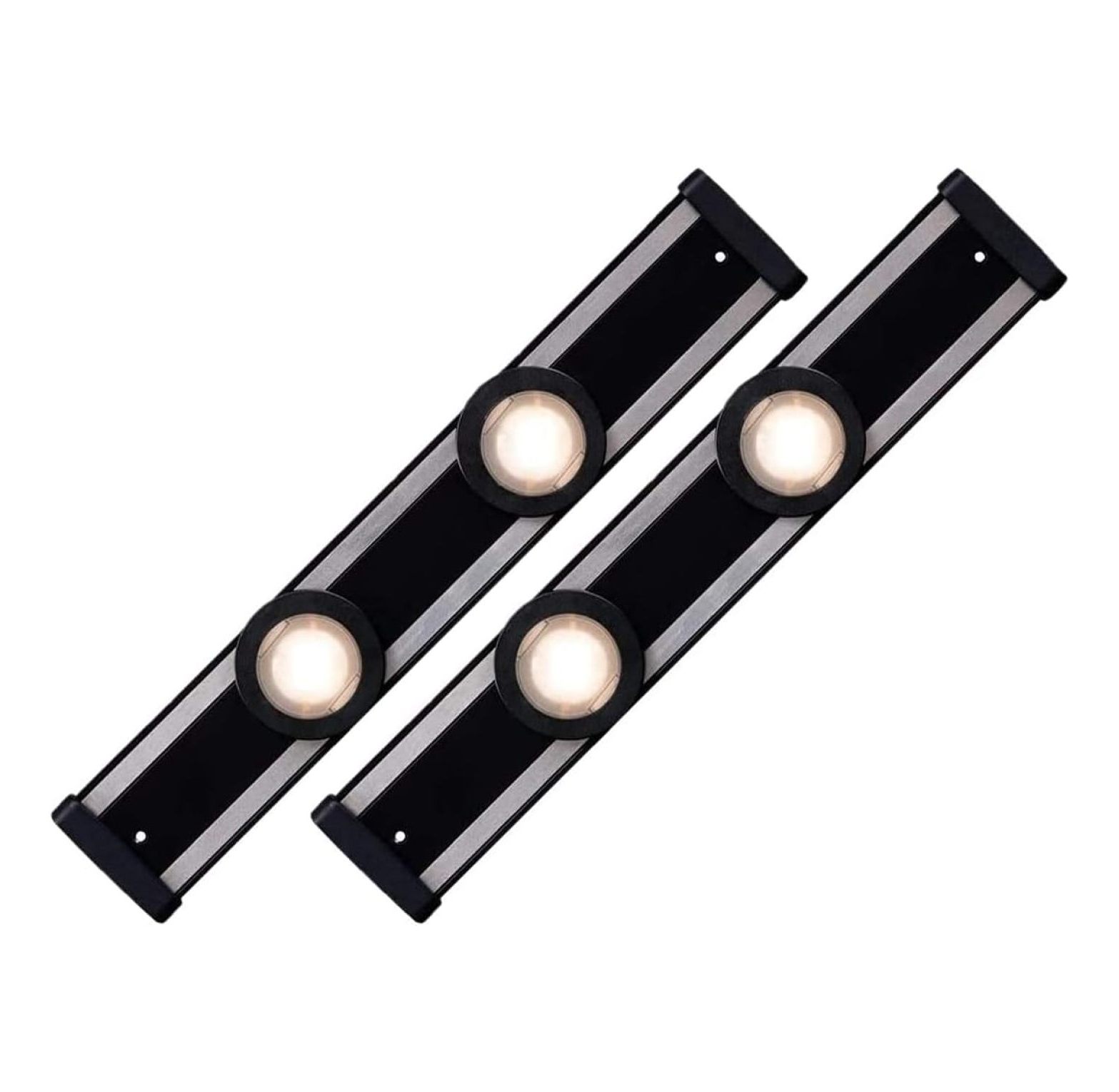 Halo 12 in. LED Black Under Puck Light Kit, 2 Pucks, 3000K