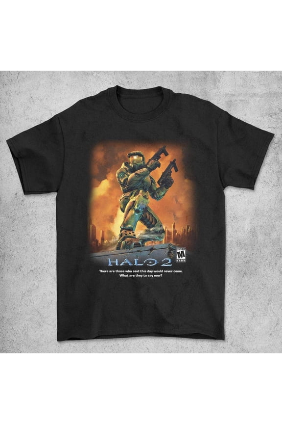 Halo 2 Master Chief T-Shirt Retro Bootleg Gaming Graphic Tee Unisex Size S-5XL
