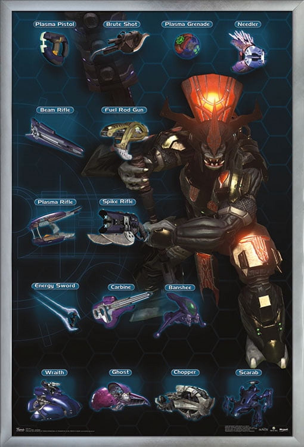 Halo 3 - Chart - Covenant Wall Poster, 22.375" x 34", Framed
