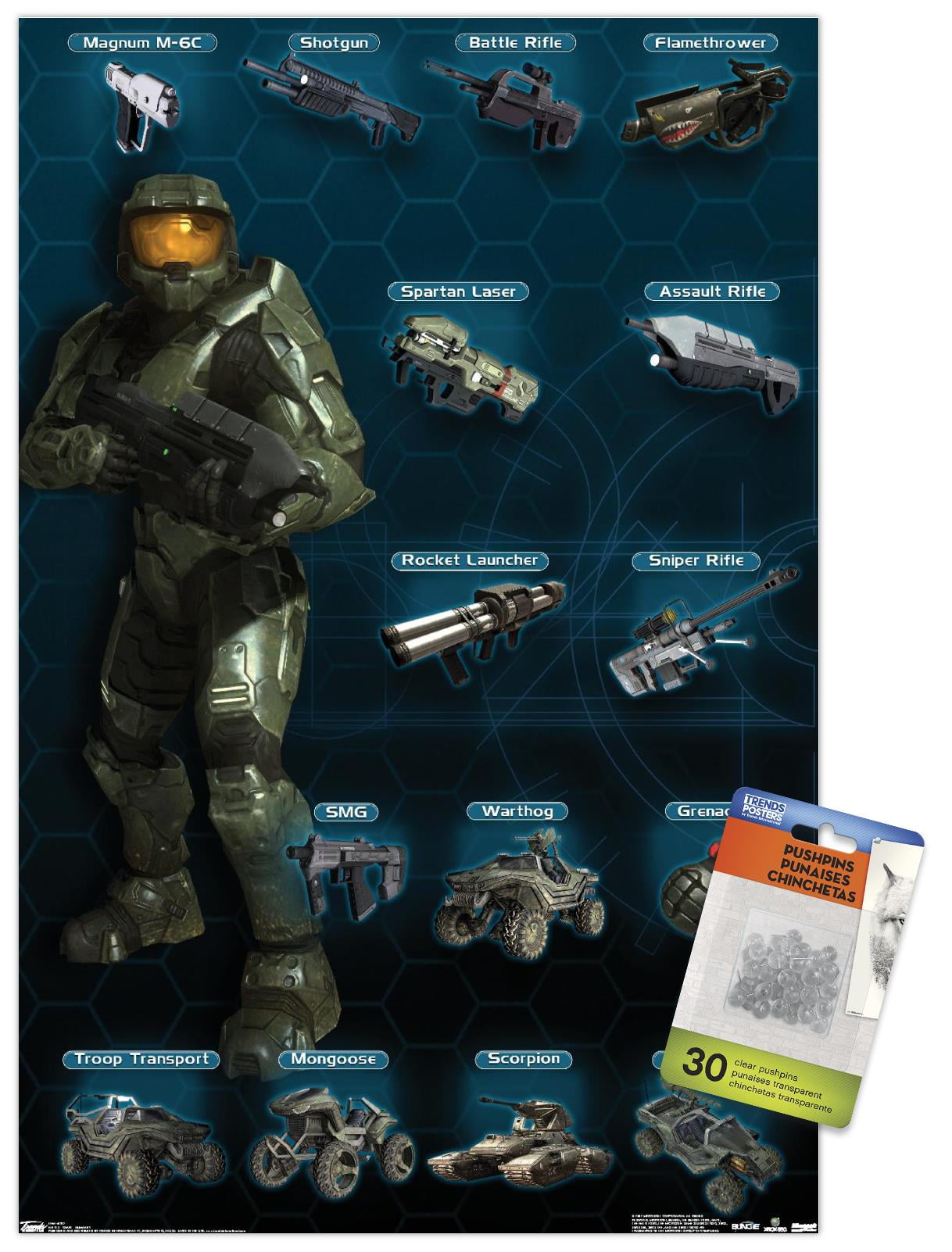 Halo 3 - Chart - Humanity Wall Poster with Push Pins, 14.725" x 22.375"