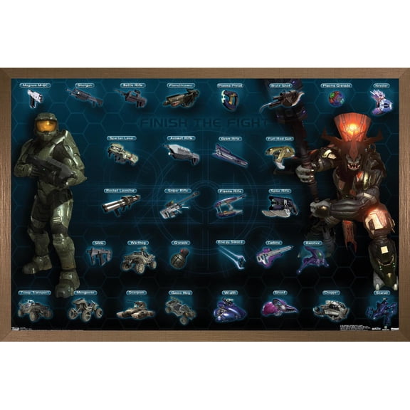 Halo 3 - Chart - Whole Wall Poster, 22.375" x 34", Framed