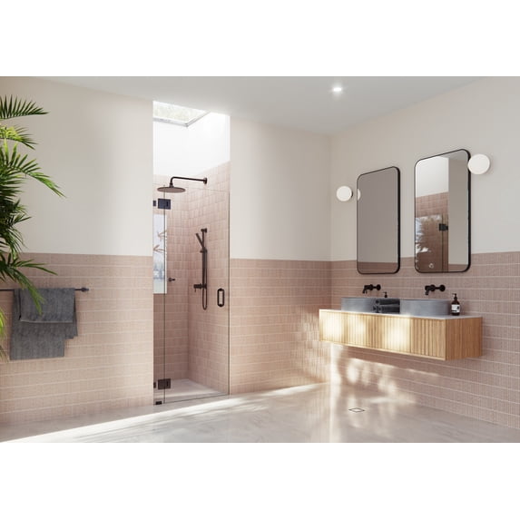 Halo 30.75 in. x 78 in. Glass Hinged Glass Shower Enclosure