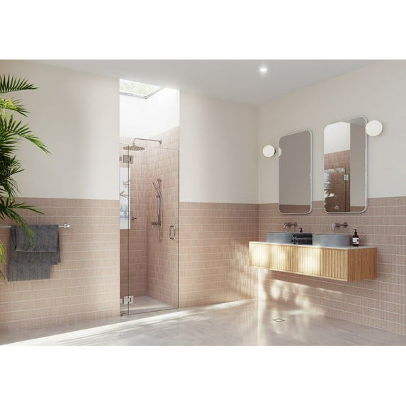 Halo 34.25 in. x 78 in. Glass Hinged Glass Shower Enclosure