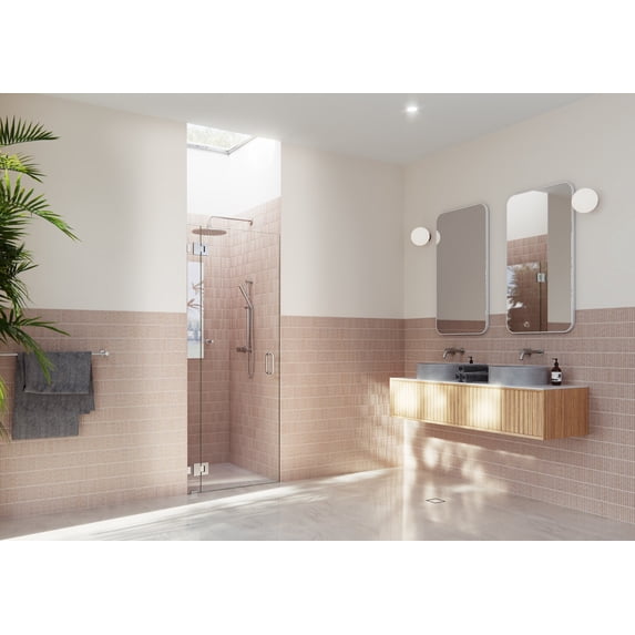 Halo 34.25 in. x 78 in. Glass Hinged Glass Shower Enclosure