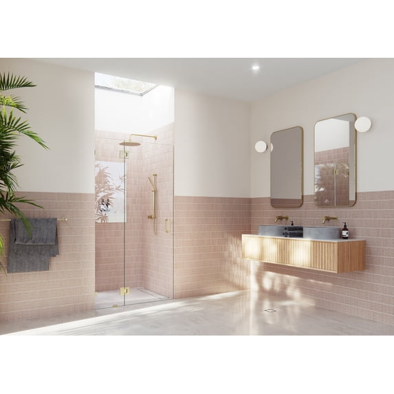 Halo 37.5 in. x 78 in. Glass Hinged Glass Shower Enclosure