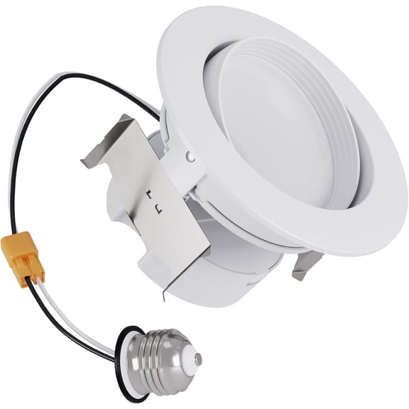HALO RA 4-Inch Recessed LED Trim Downlight with Adjustable Gimbal, Selectable Lumens and Color Temperatures, Dim-to-Warm - RA4LS9FSD2W1EWH