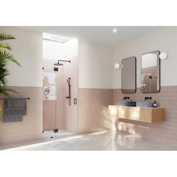 Halo 41.5 in. x 78 in. Glass Hinged Glass Shower Enclosure