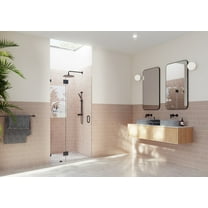 Halo 43.75 in. x 78 in. Glass Hinged Frameless Glass Shower