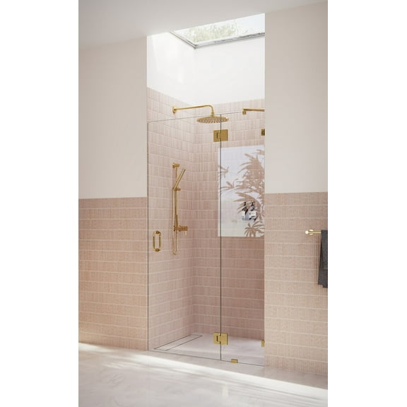 Halo 44.5 in. x 78 in. Glass Hinged Glass Shower Enclosure