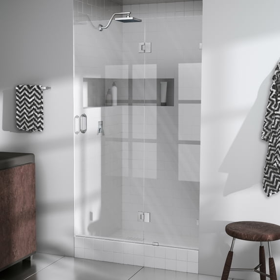 Halo 44.5 in. x 78 in. Glass hinged Fully Glass Shower Enclosure