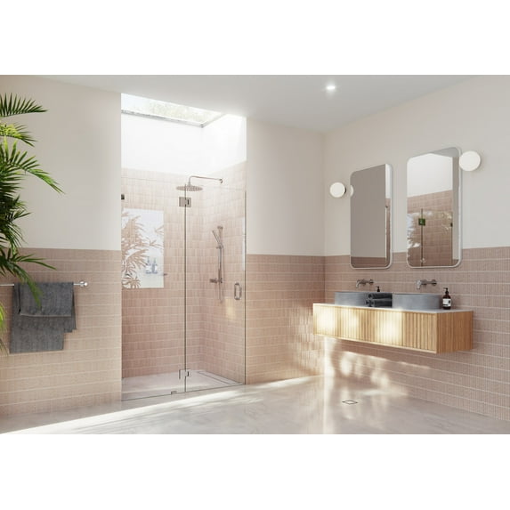 Halo 47.5 in. x 78 in. Glass Hinged Glass Shower Enclosure
