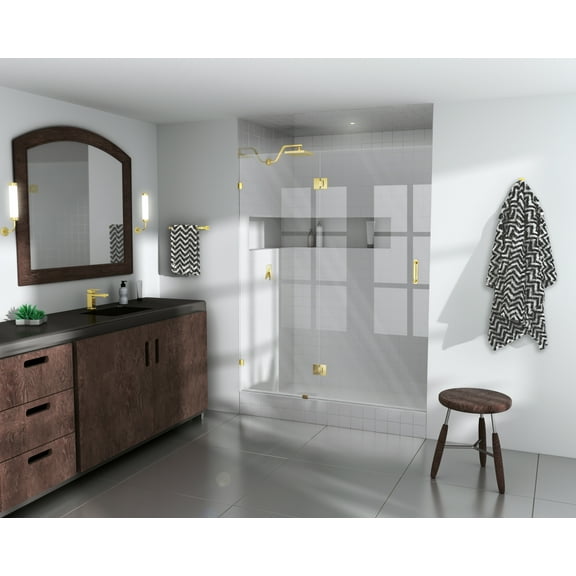 Halo 52 in. x 78 in. Glass Hinged Glass Shower Enclosure