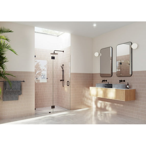 Halo 53.5 in. x 78 in. Glass Hinged Glass Shower Enclosure