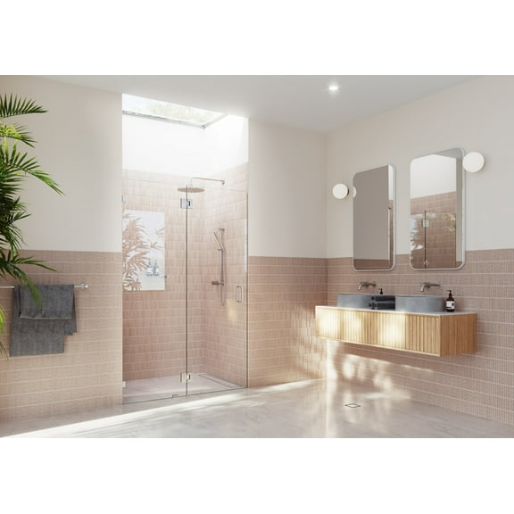 Halo 53.75 in. x 78 in. Glass Hinged Glass Shower Enclosure