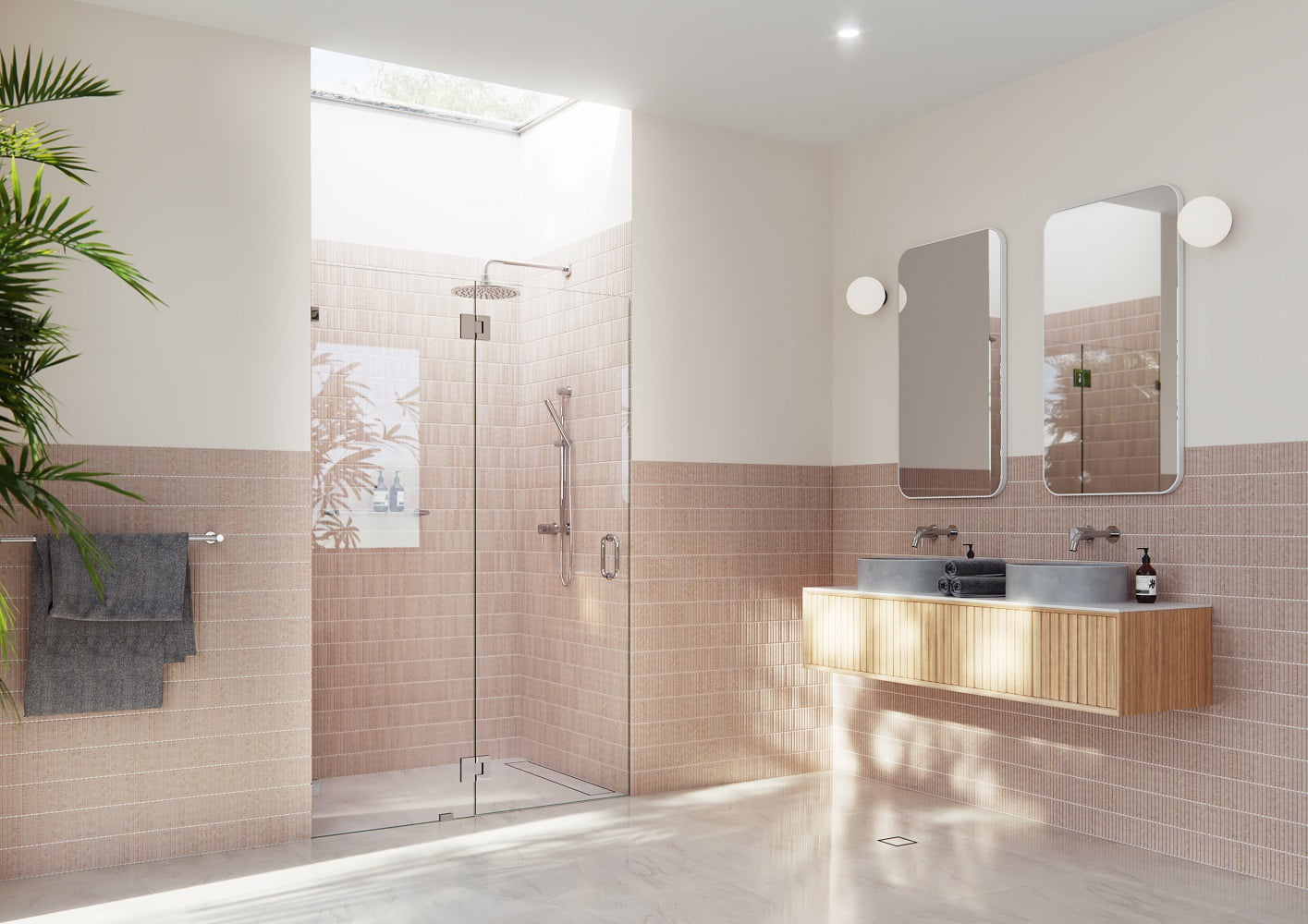Halo 53 in. x 78 in. Glass Hinged Glass Shower Enclosure