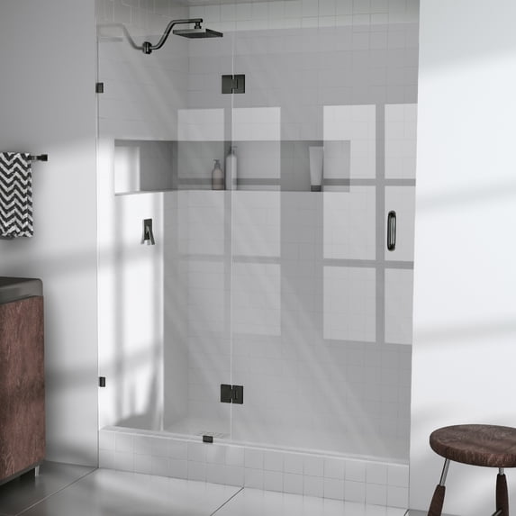 Halo 54.25 in. x 78 in. Glass hinged Glass Shower Enclosure