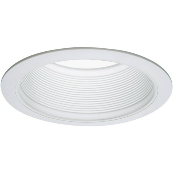 Halo 6 In. White Baffle Recessed Light Fixture Trim with 2 Removable Rings