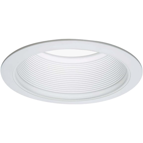 Halo 6 In. White Baffle Recessed Light Fixture Trim with 2 Removable Rings