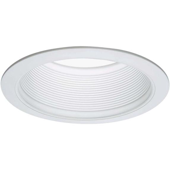 Halo 6 In. White Baffle Recessed Light Fixture Trim with 2 Removable Rings