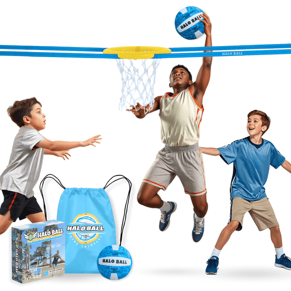 Halo Ball - Floating Basketball Hoop - Play Outdoors at Beach, Park, Backyard, or in a Gym - Portable and Easy to Set Up - New, Fun, Active Game for Boys, Girls, Family