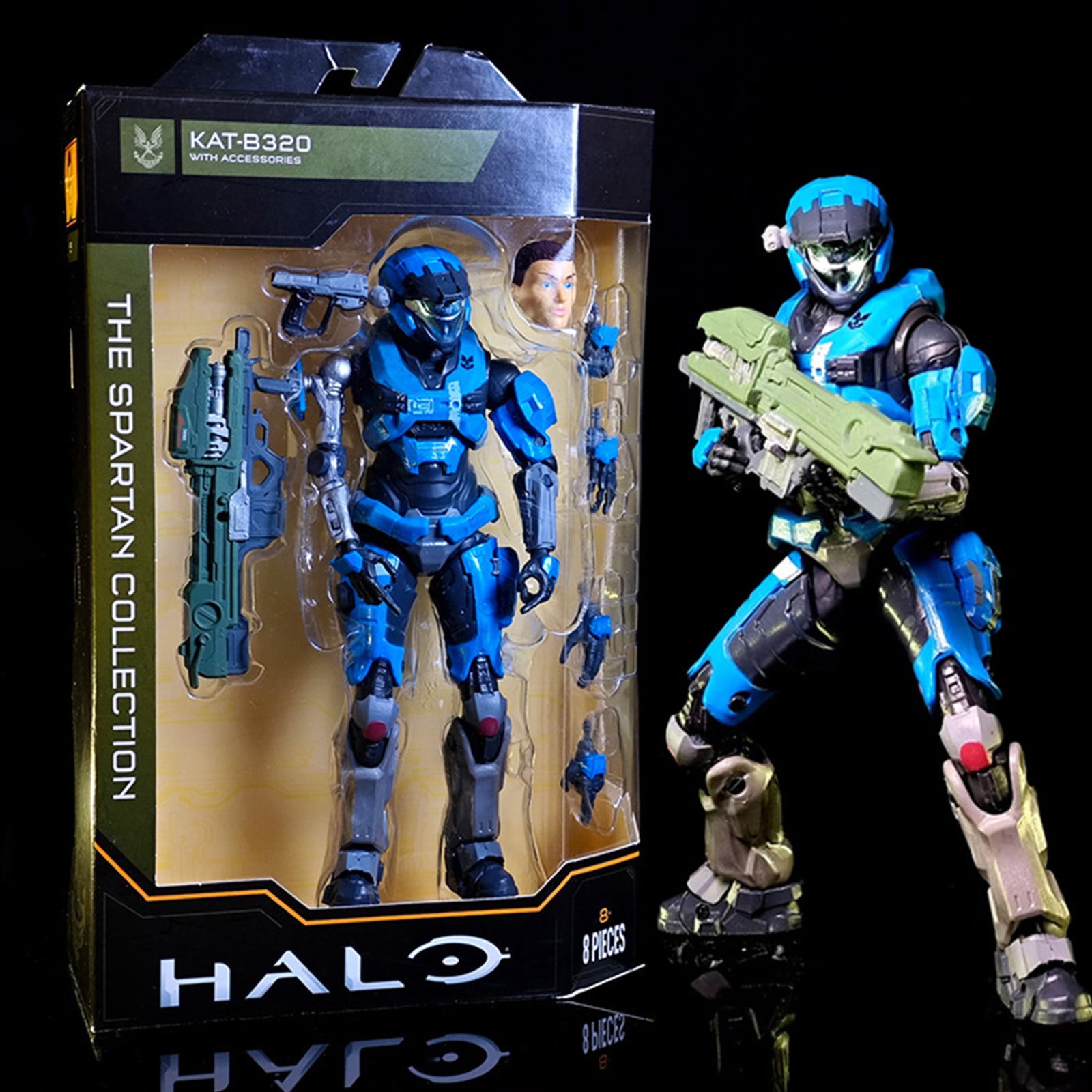 Halo Blue Spartan 8" Action Figures Set, Halo Collectible Toys Birthday