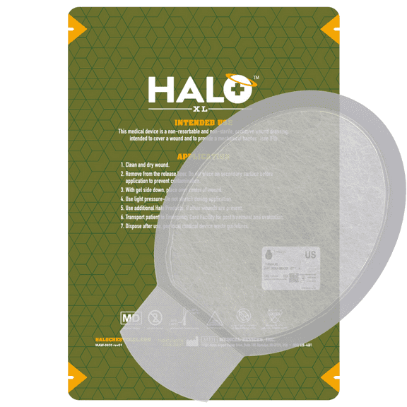 Halo Chest Seal XL High Performance Occlusive Dressing for Trauma Wounds