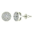 thumbnail image 1 of Halo Cluster Diamond Earrings 0.77 CTW 14K White Gold, 1 of 4