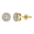 thumbnail image 1 of Halo Cluster Diamond Earrings 1.08 CTW 14K Gold ( G , SI ), 1 of 4