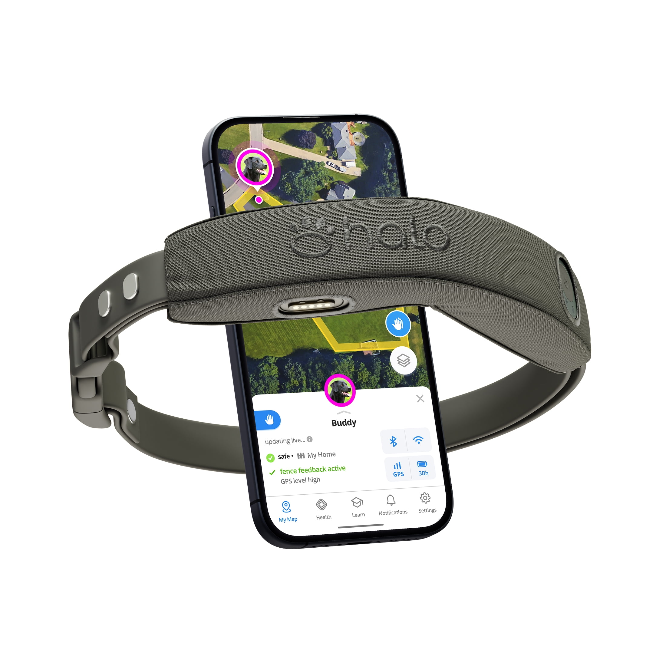 Halo Collar 4, All New GPS Wireless Dog Fence with Real-Time Tracking