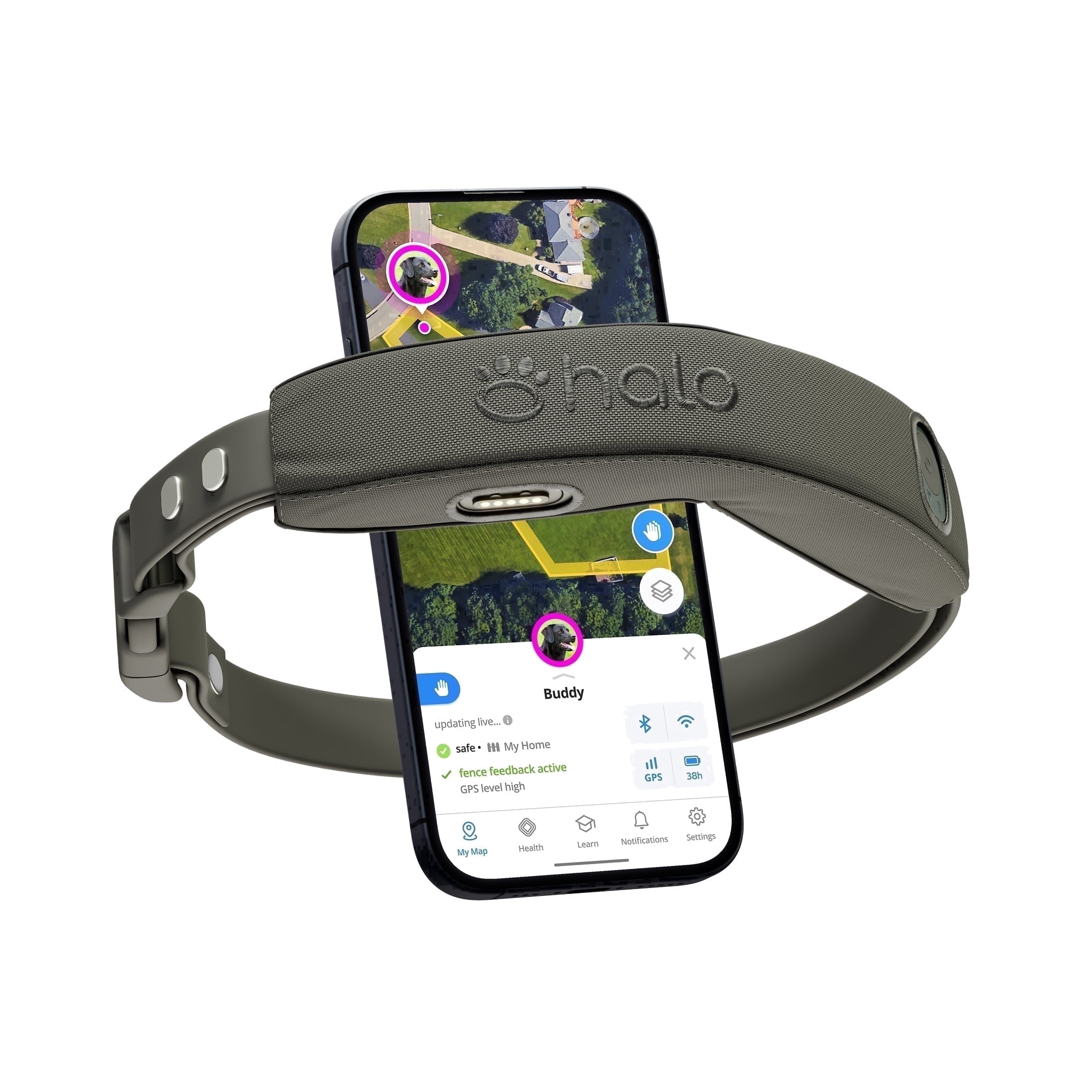 Halo Collar 4 Wireless Dog Fence System & GPS Dog Collar, One Size, Graphite