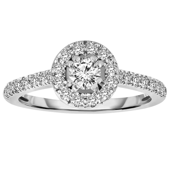 Halo Diamond Moissanite Engagement Ring 1.50 Carat Round Cut Wedding Ring 925 Sterling Silver With 18K White Gold Plating, Promise Ring, Anniversary Ring