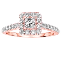 Halo Diamond and Moissanite Engagement Ring 1.50 Carat Princess cut with 18k Gold Plating