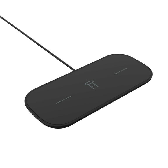 Halo Dual Wireless Charging Pad - Made for Apple Airpods, iPhone 12 Pro, 12 Pro Max, 12 Mini, iPhone 11, 11 Pro, 11 Pro Max and Samsung Other Qi-Enabled Devices ? Black
