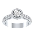 thumbnail image 1 of Halo Engagement Ring Pave Set Shank Ring 2.2 Ct Round Diamond 14K White Gold Over, 1 of 2