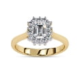 thumbnail image 1 of AFFY Halo Engagement Ring for Women | Center 5x4mm Emerald Cut Lab Created Moissanite Promise Ring in 14K Solid Yellow Gold Jewelry Gift for Her, Ring Size 9, 1 of 6